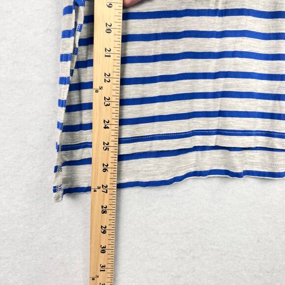 Lot Of 2 MADEWELL Women's V Neck Cotton Tee Shirts Blue Striped & Solid Gray - Picture 9 of 10